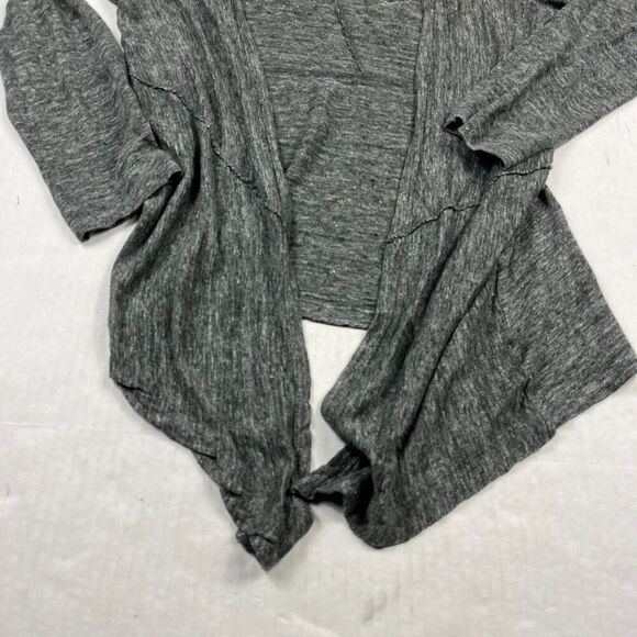 Artisan NY Linen Cardigan Gray Long Sleeve Draped Open Front Sweater SMALL * - Picture 2 of 11